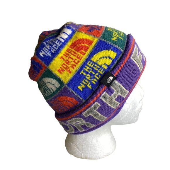 The North Face Youth Unisex Multicolor Patchwork Logo Beanie - Picture 2 of 4